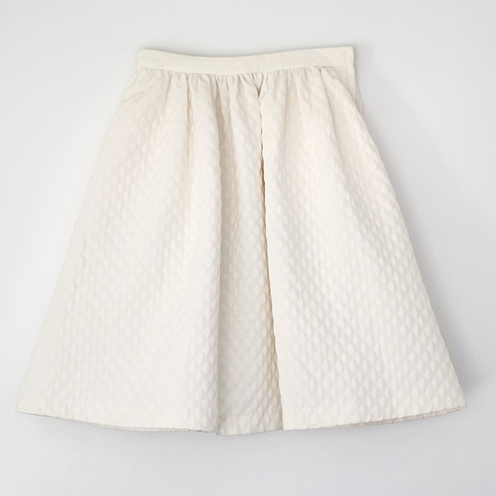 H&M Cream A-Line Full Skirt with Pockets Women's Size 4